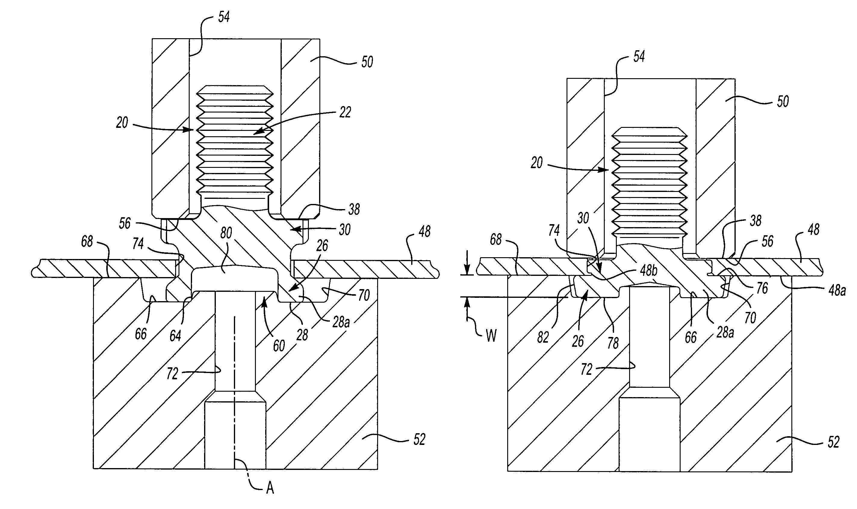 Method of attaching a self-attaching fastener to a panel