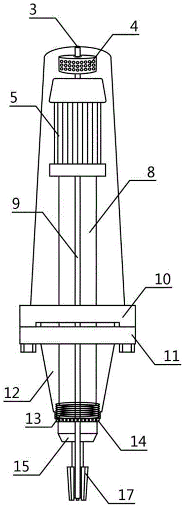 A reduction gear milling head with heat dissipation and cooling holes