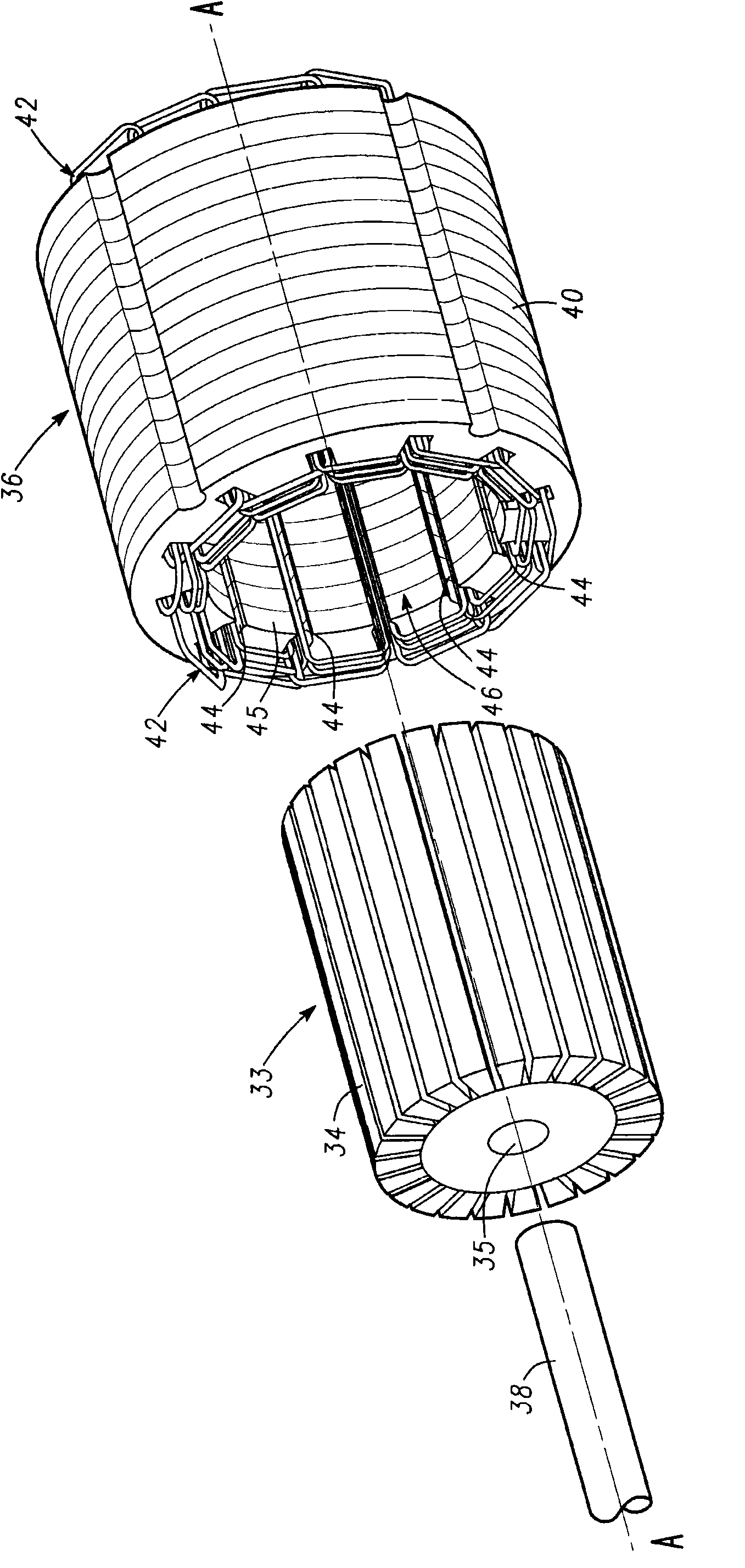 Fractional slot winding configuration for electric motor