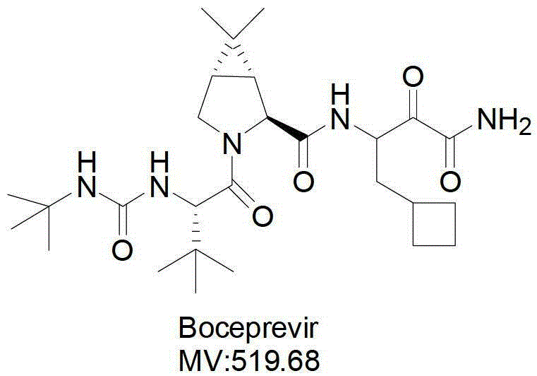 Intermediate V for anti-hepatitis C medicine Boceprevir as well as preparing method and application thereof