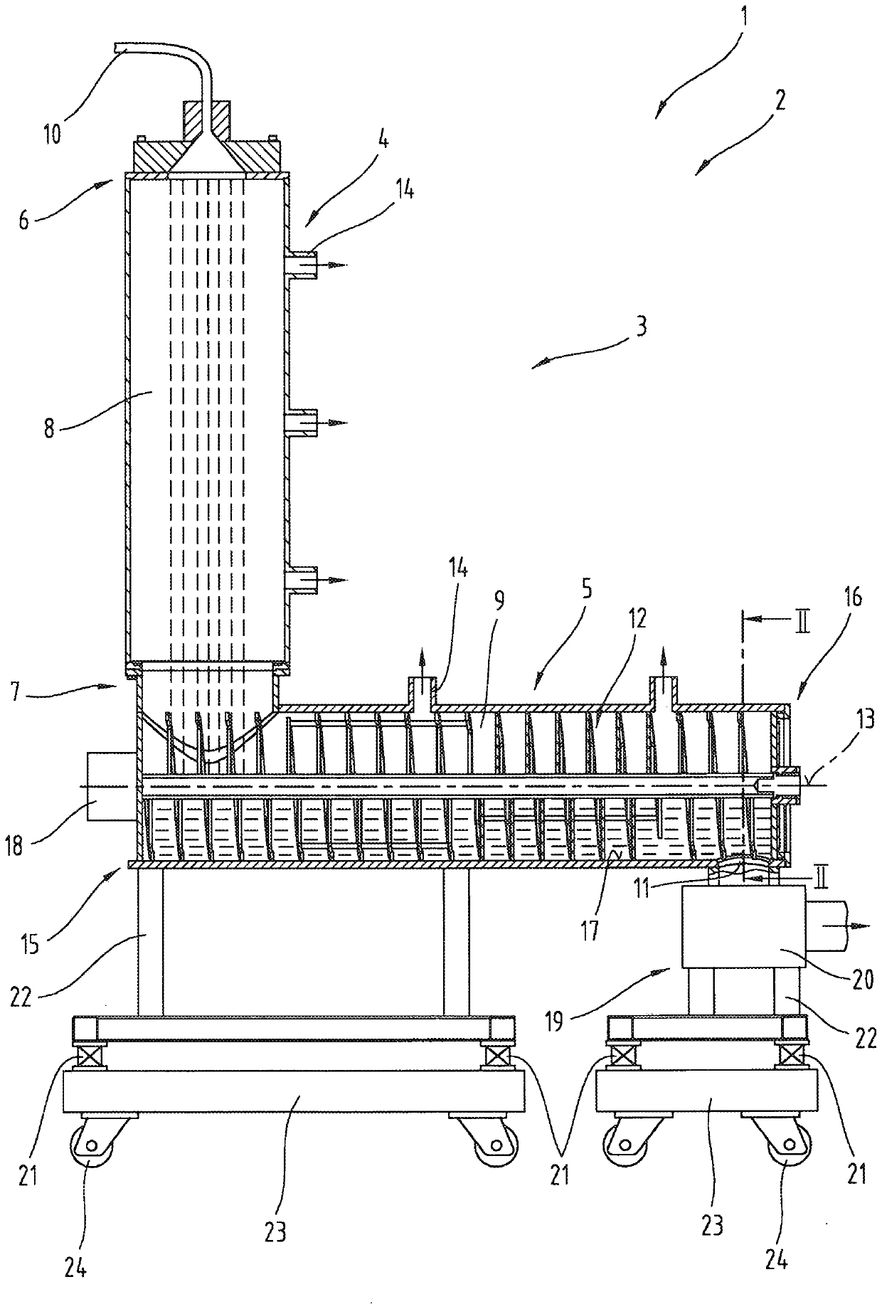 Apparatus and method for processing plastic melts