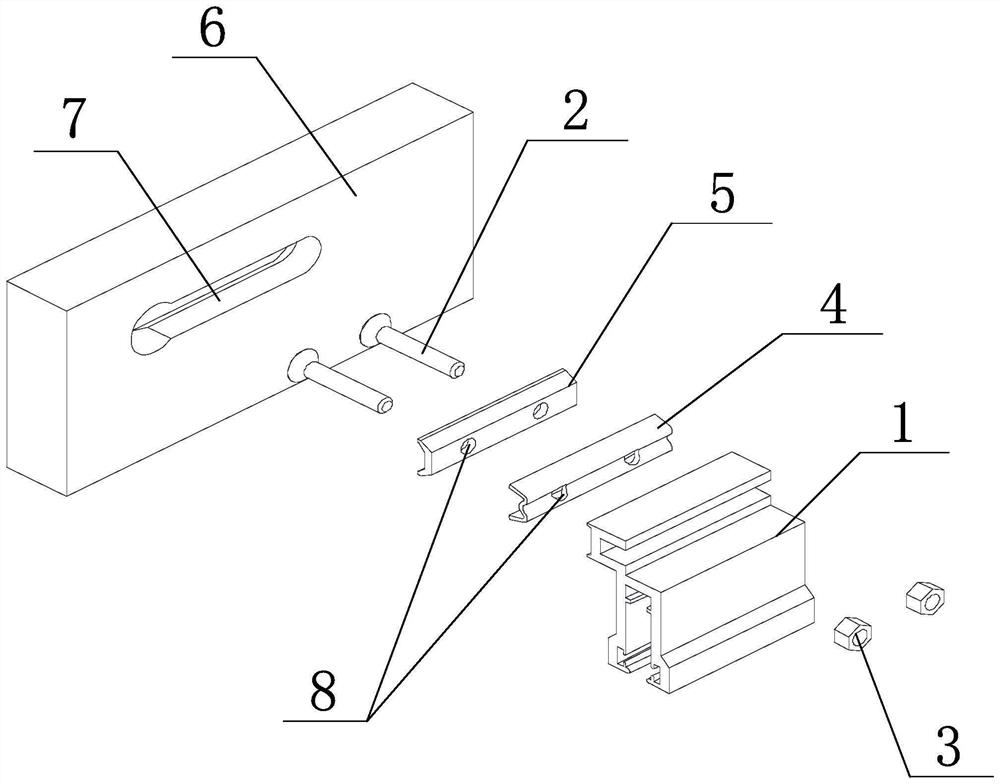 Strip-shaped back bolt anchoring structure, stone back bolt anchoring system and anchoring method