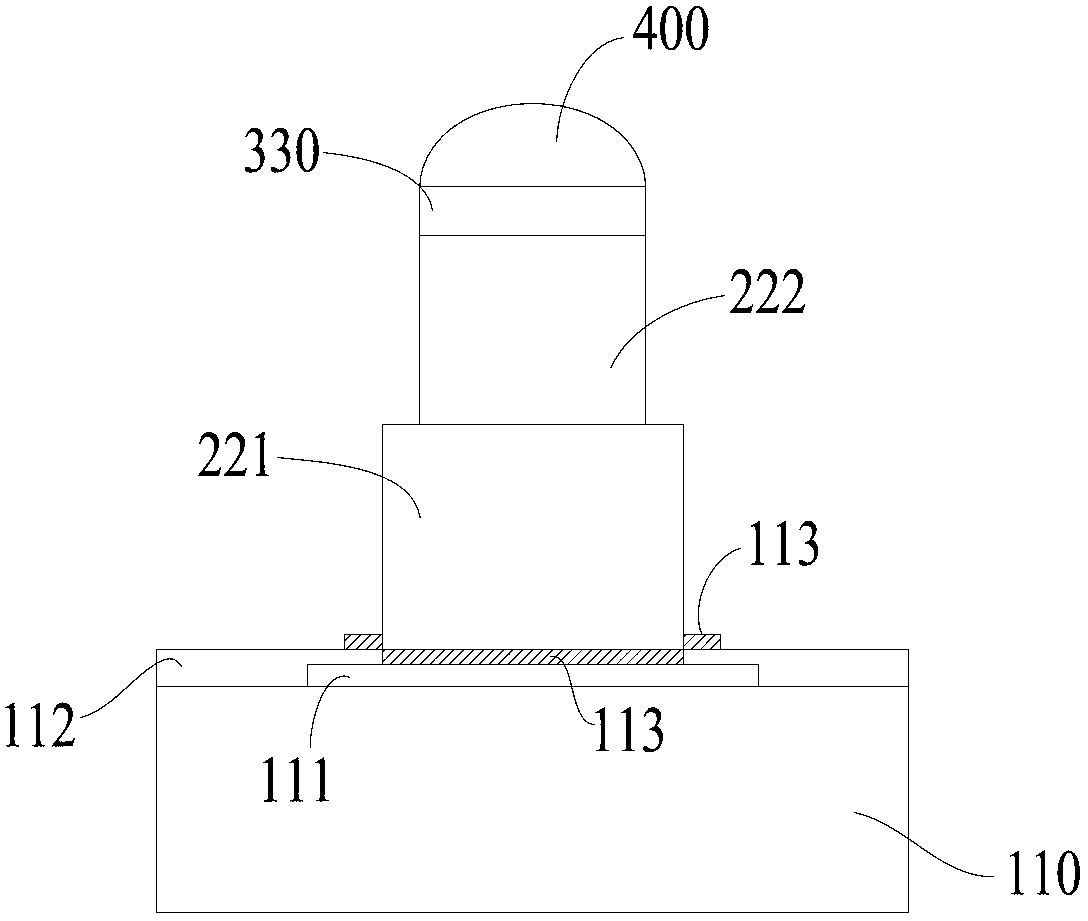 Step-type micro convex point structure and preparation method thereof