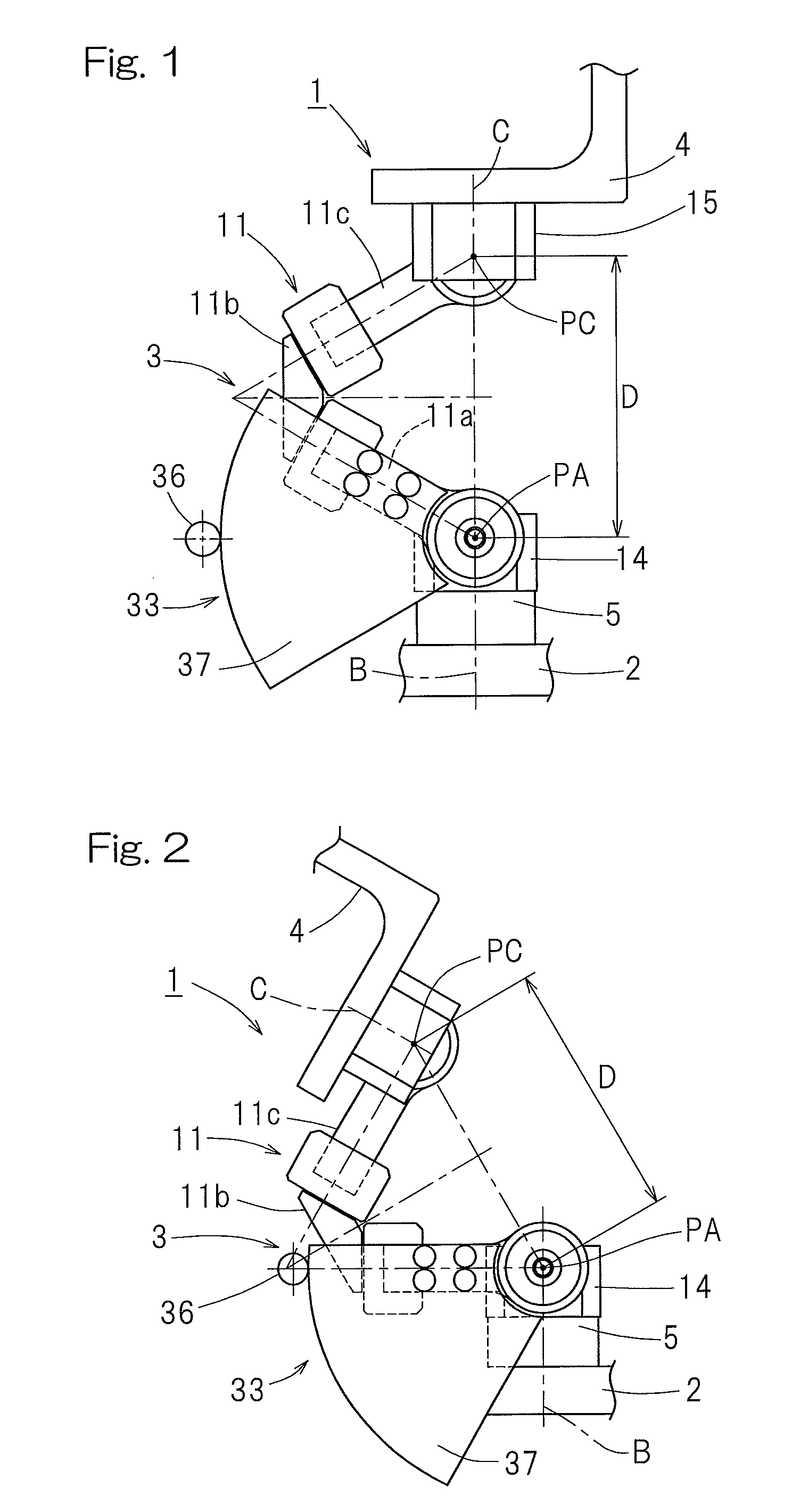 Link actuating device