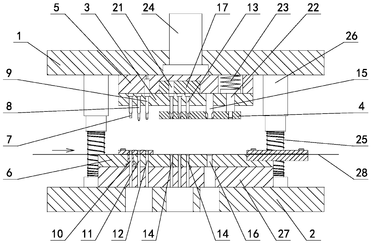 Pattern bit blanking die