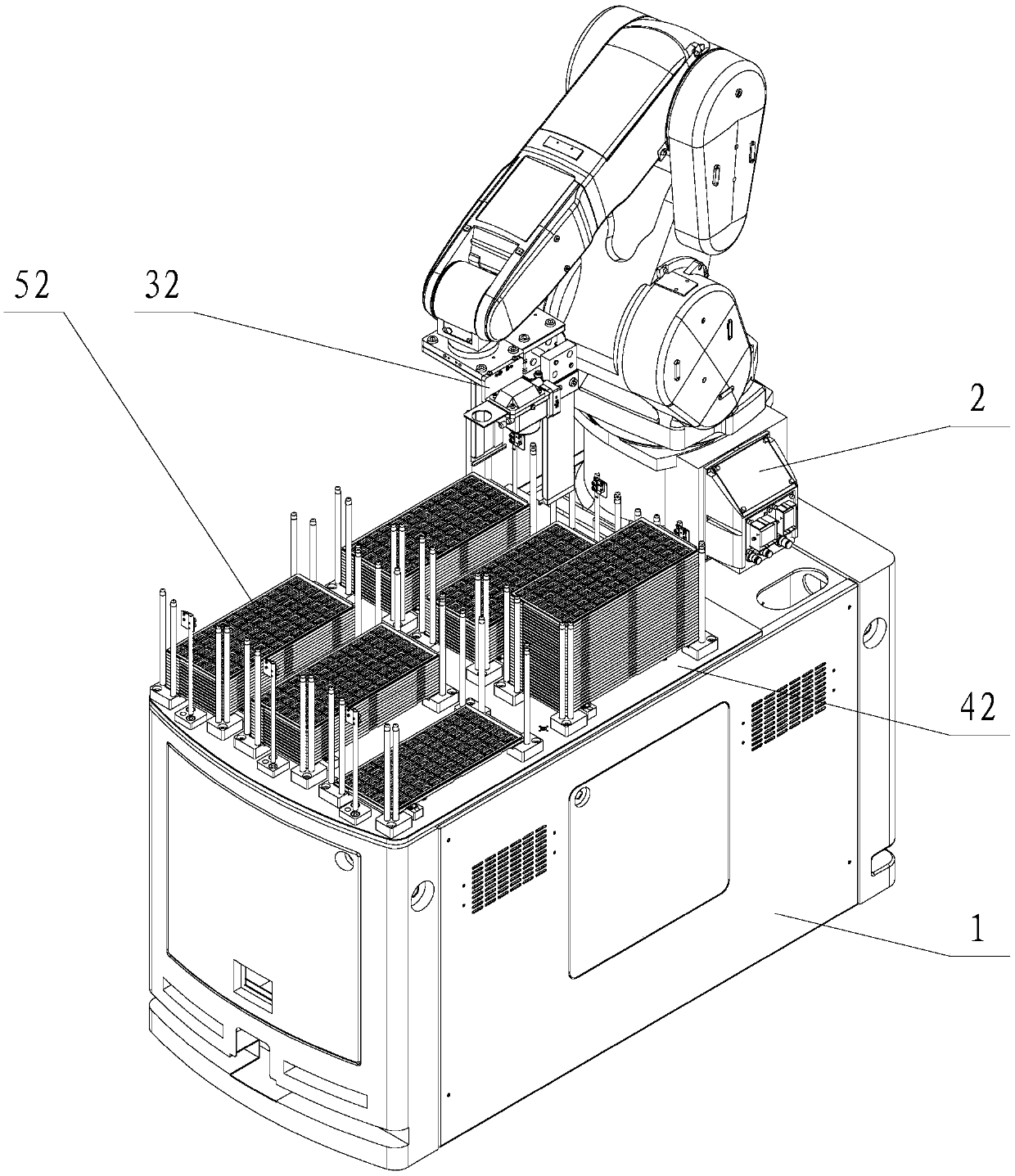 A robot flexible transportation and loading and unloading device