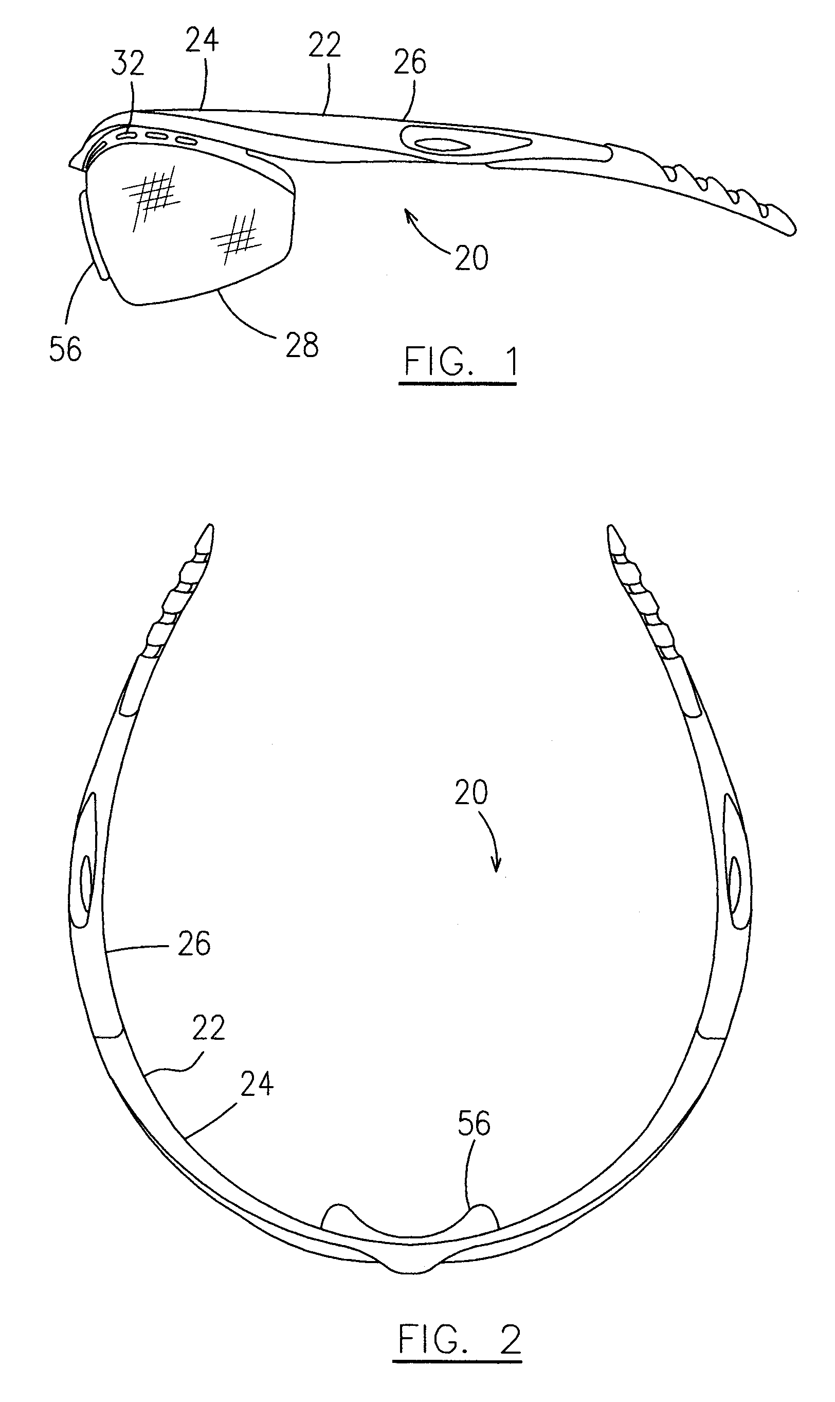 Eyewear having detachable lens retaining member