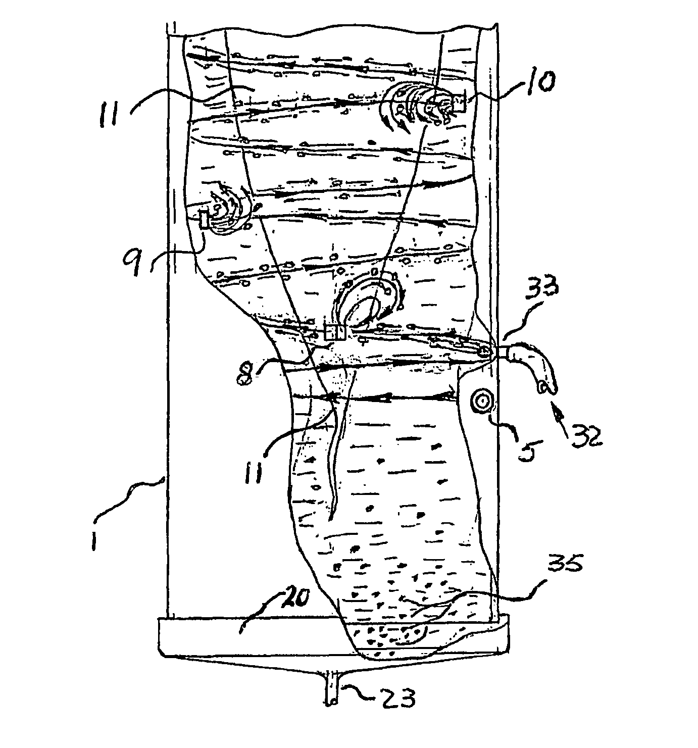 Fluid purification using hydraulic vortex system