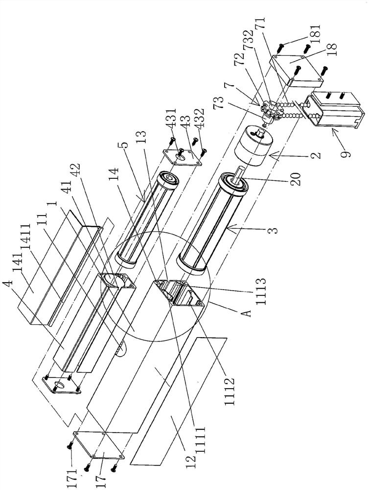 Magnetic transmission manual driving device used for shutter with built-in hollow glass