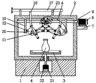 An adjusting mechanism of a ceramic calcining device