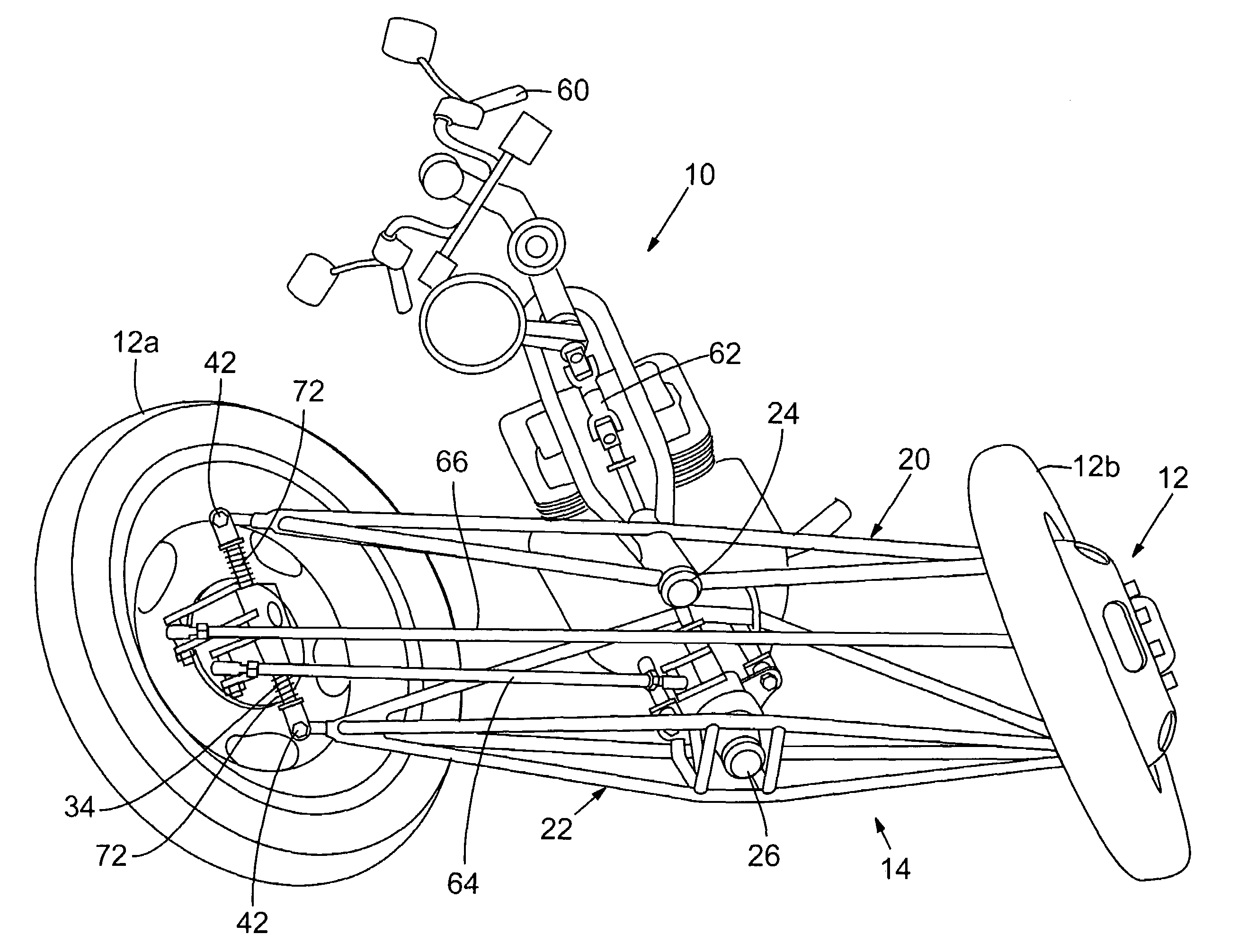 Tilting wheeled vehicle