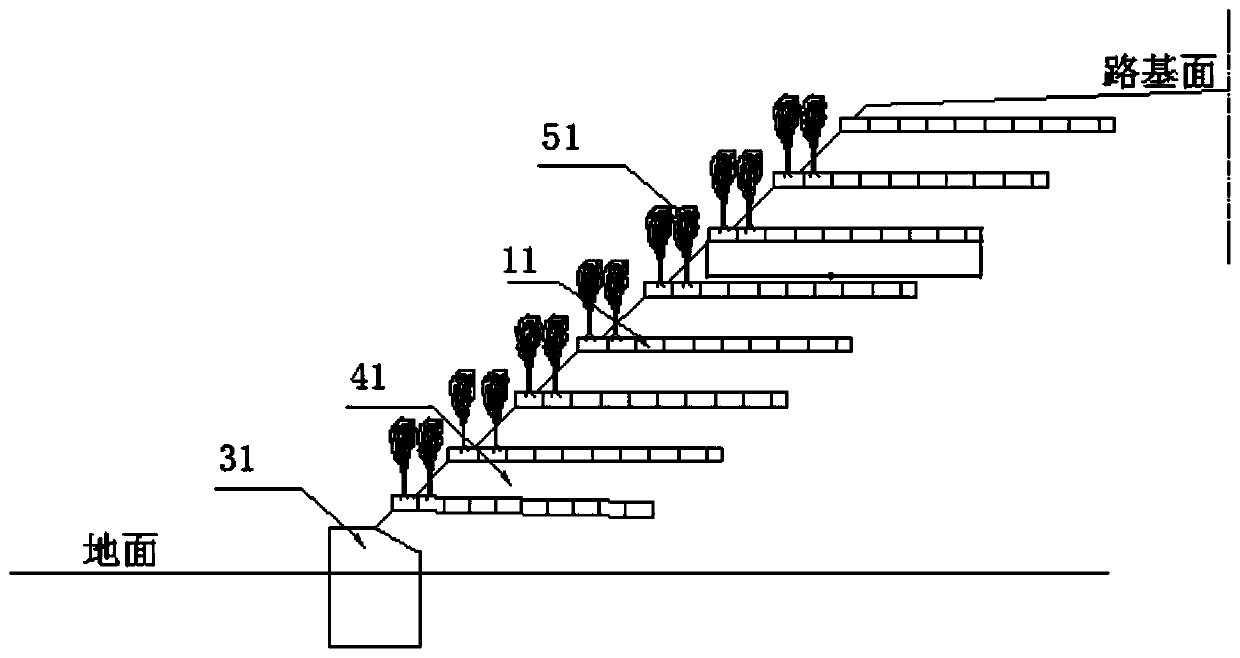 Slope of railroad bed, railroad bed and construction method