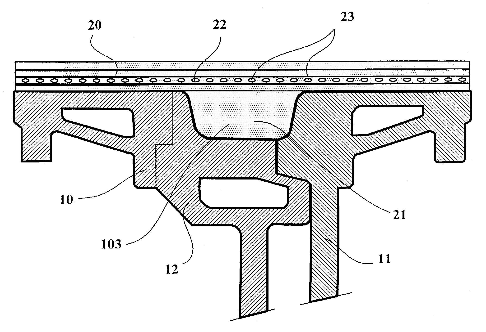 Process for manufacturing a track and stripping device