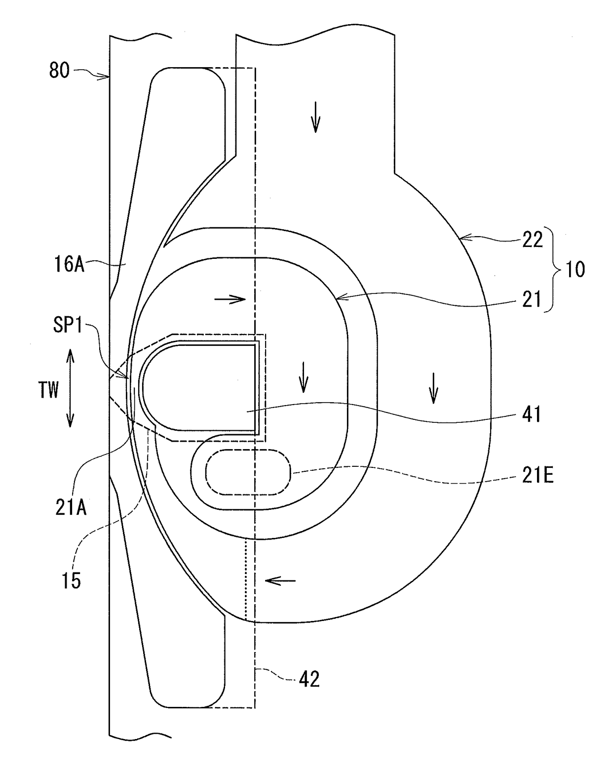 Magnetic head for perpendicular magnetic recording with a coil including a first winding portion of one turn and a second winding portion of less than one turn