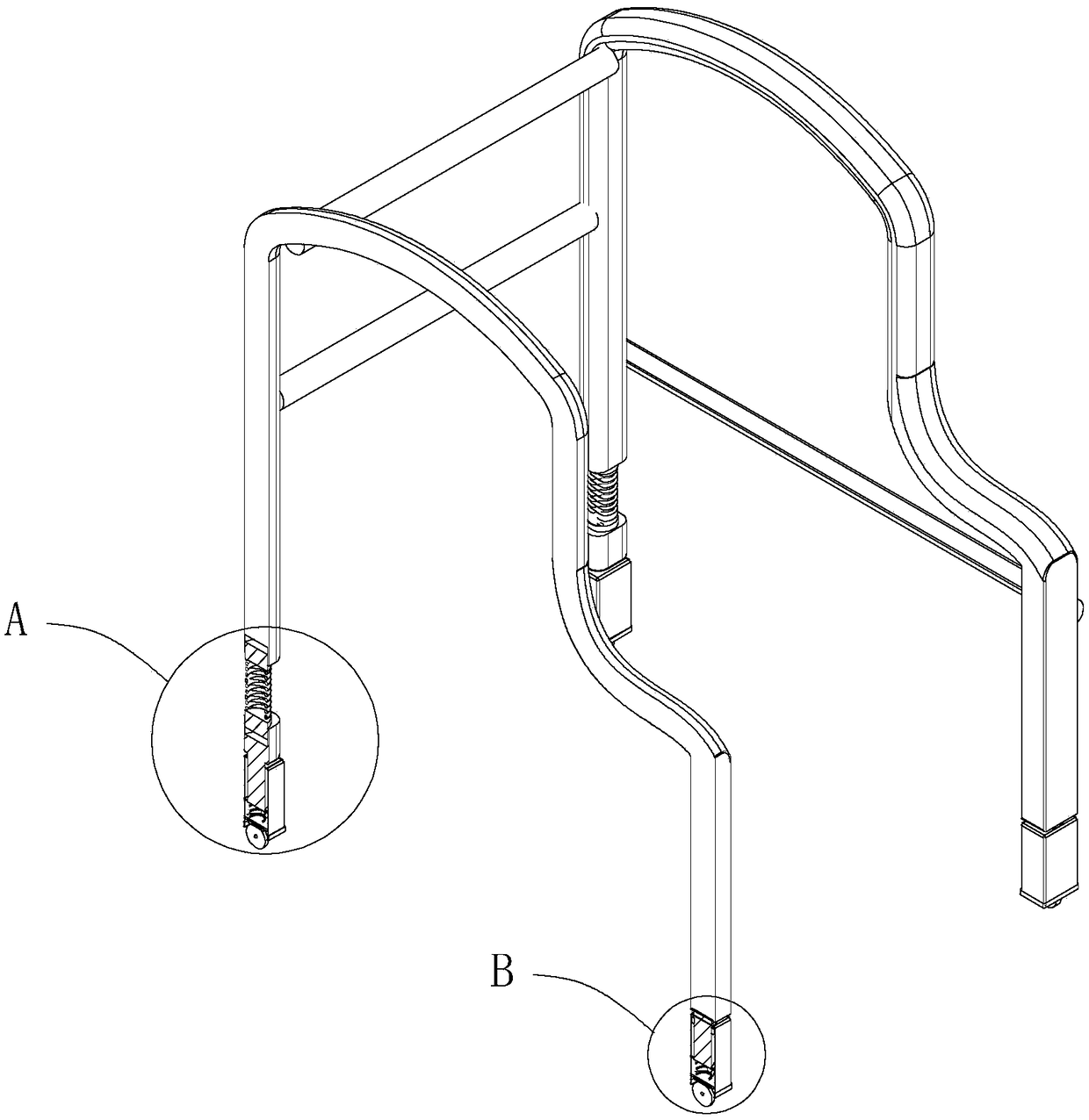 Postoperative walking aid for orthopedics department