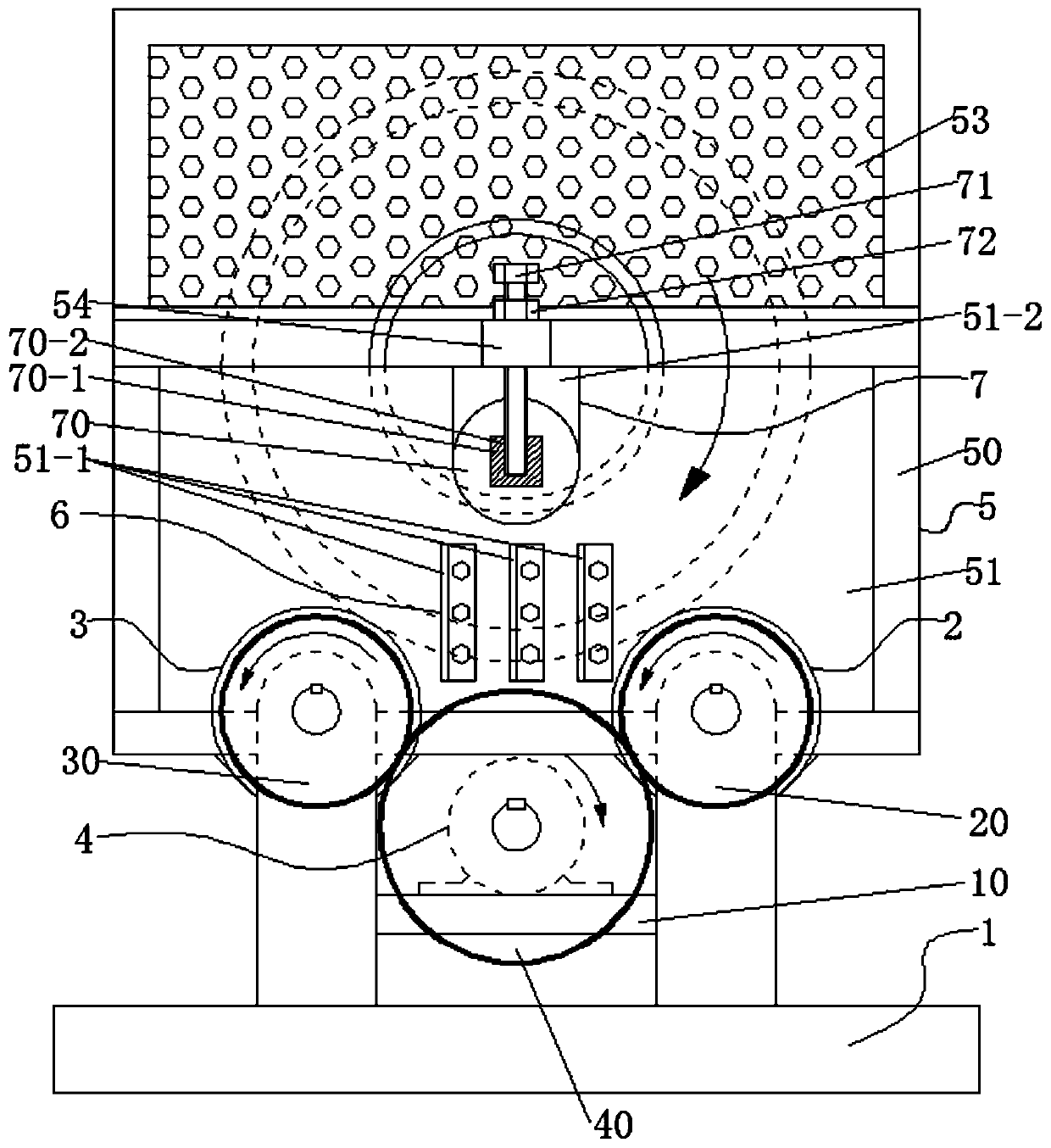 A car tire deburring device