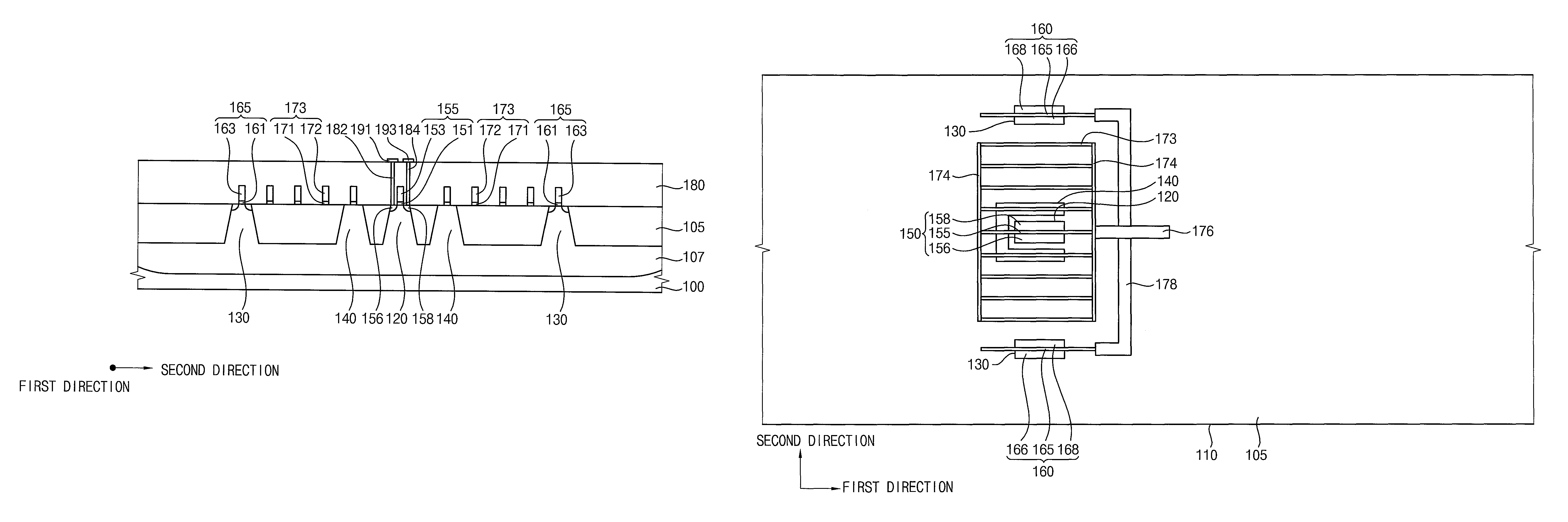 Test structure of a semiconductor device and semiconductor device