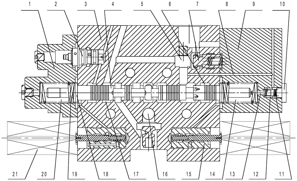 Load pressure feedback proportional multi-way valve for electric forklifts