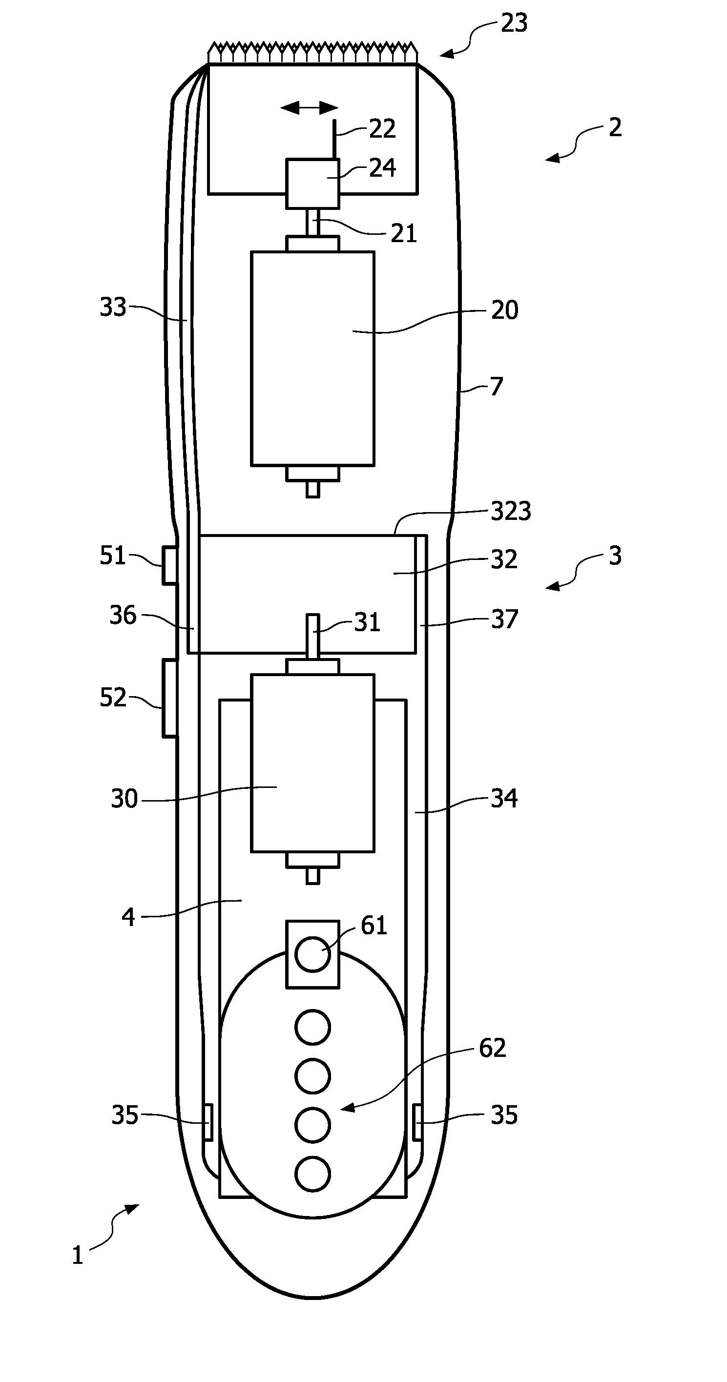 Hair trimmer with suction unit