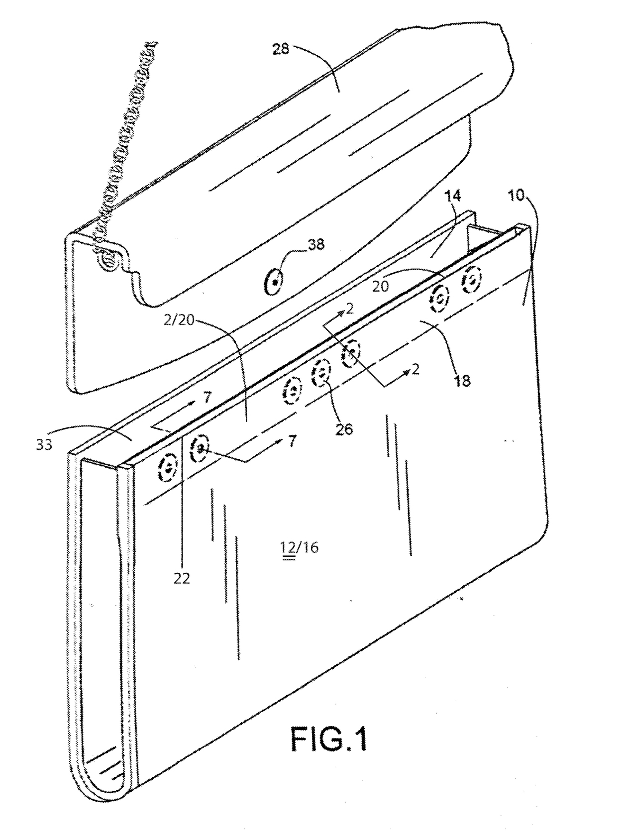 Purse with intrchangeable front and top panels