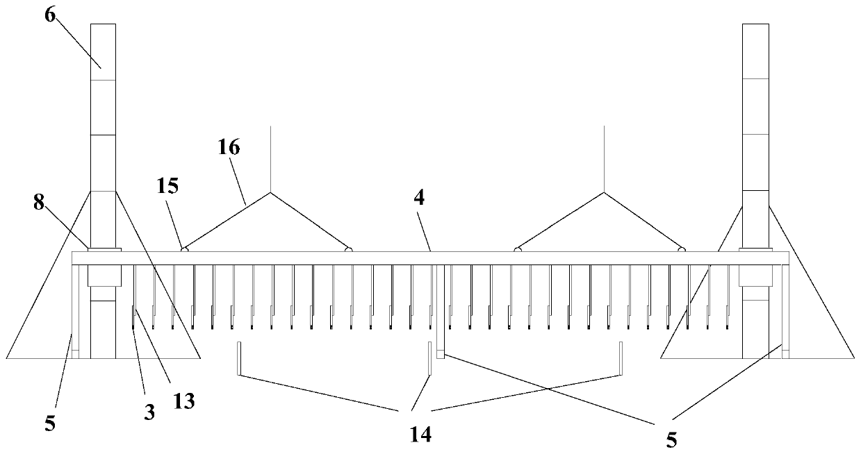 Large-scale wind wall wind field monitoring support assembly and monitoring test equipment