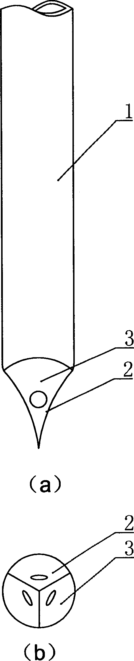 Disposable syringe and transfusion system needle head and its production method