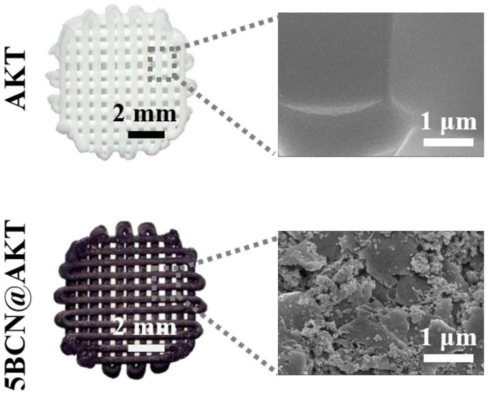 Bcn two-dimensional nanosheet reinforced bioceramic scaffold and its preparation method and application