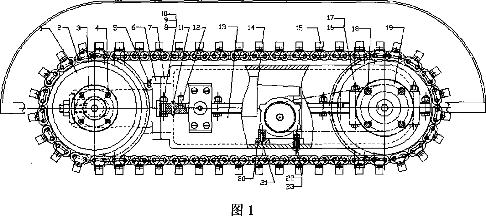 Urban discharging pipeline robot of closed caterpillar differential driven