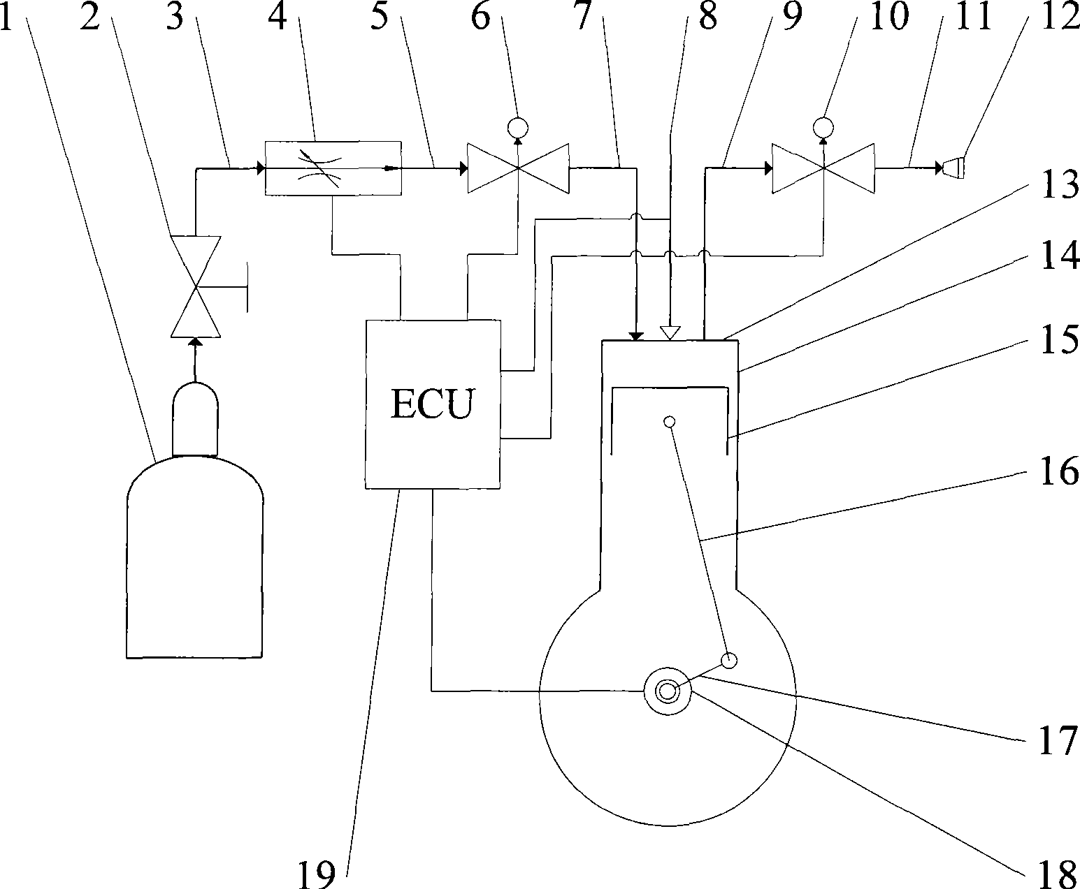 Expansion ratio adjustable pneumatic engine for automobile and its exhaust pressure control method