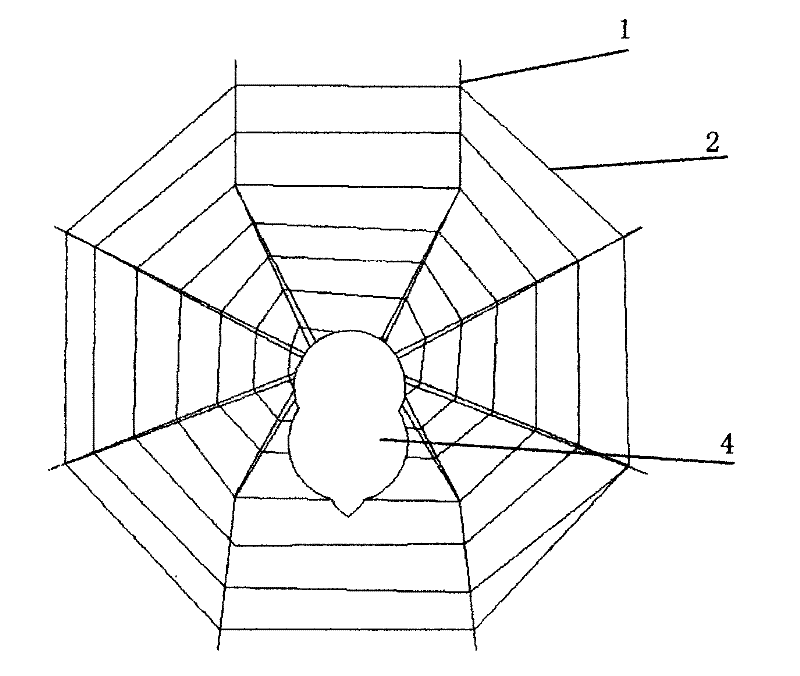 Cobweb-shaped alarm net and manufacturing method thereof