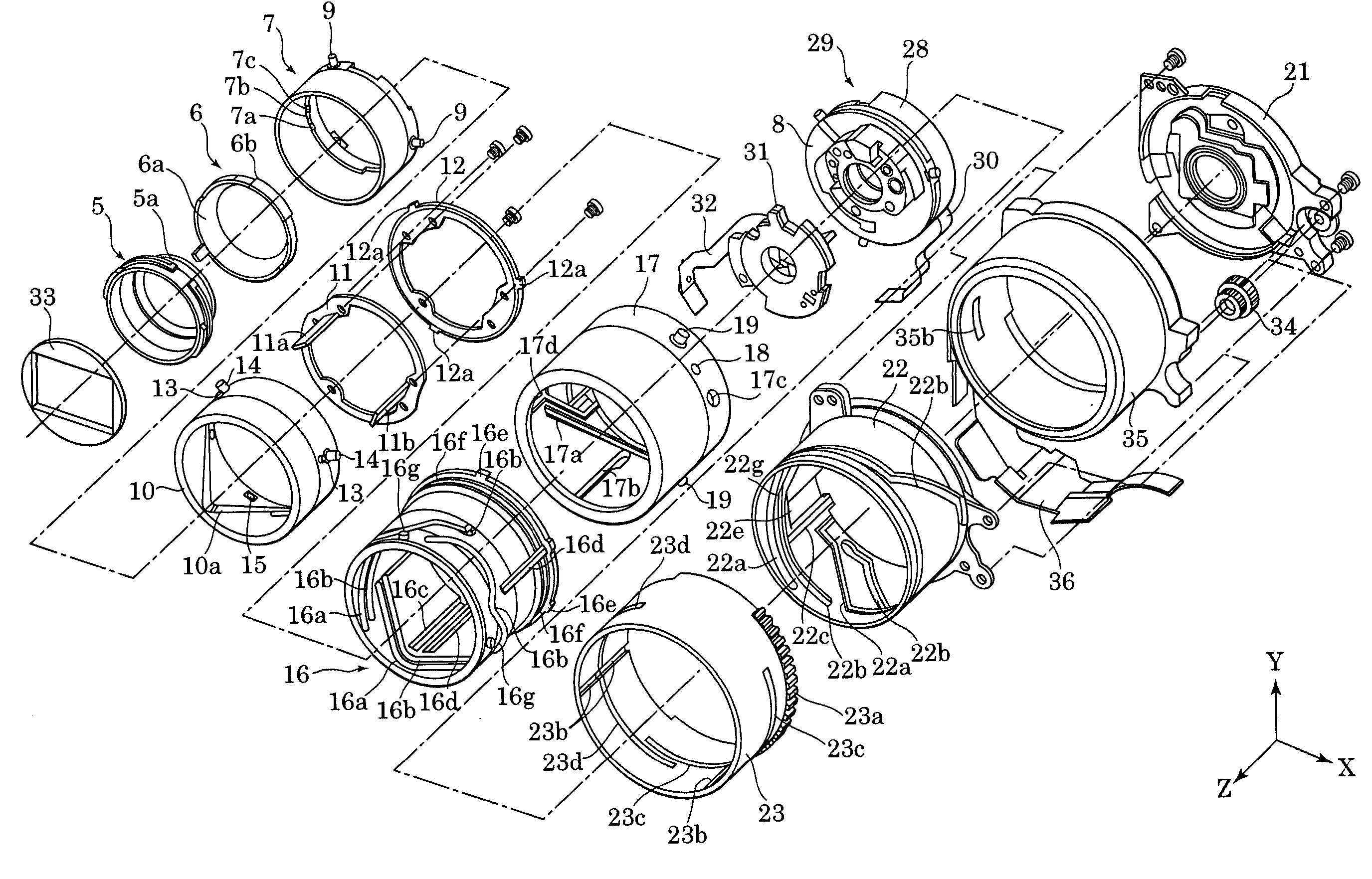 Lens barrel for camera