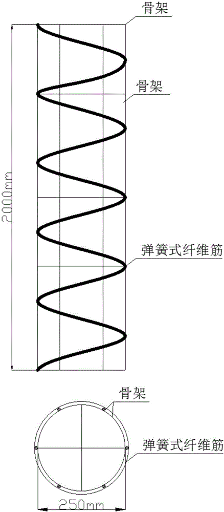 Spring type fiber reinforced plastic micro-expanded concrete member