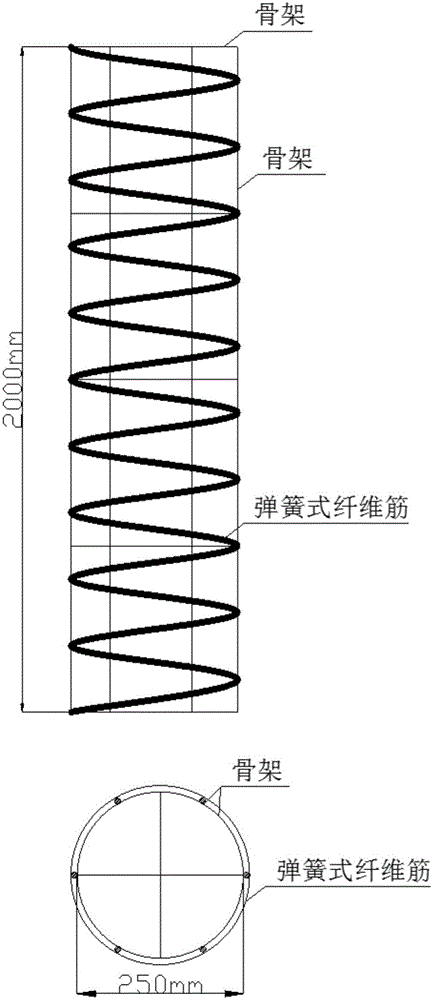 Spring type fiber reinforced plastic micro-expanded concrete member