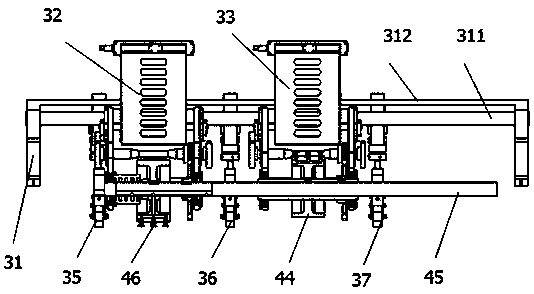 Bag opening card sticking device of hand bag machine