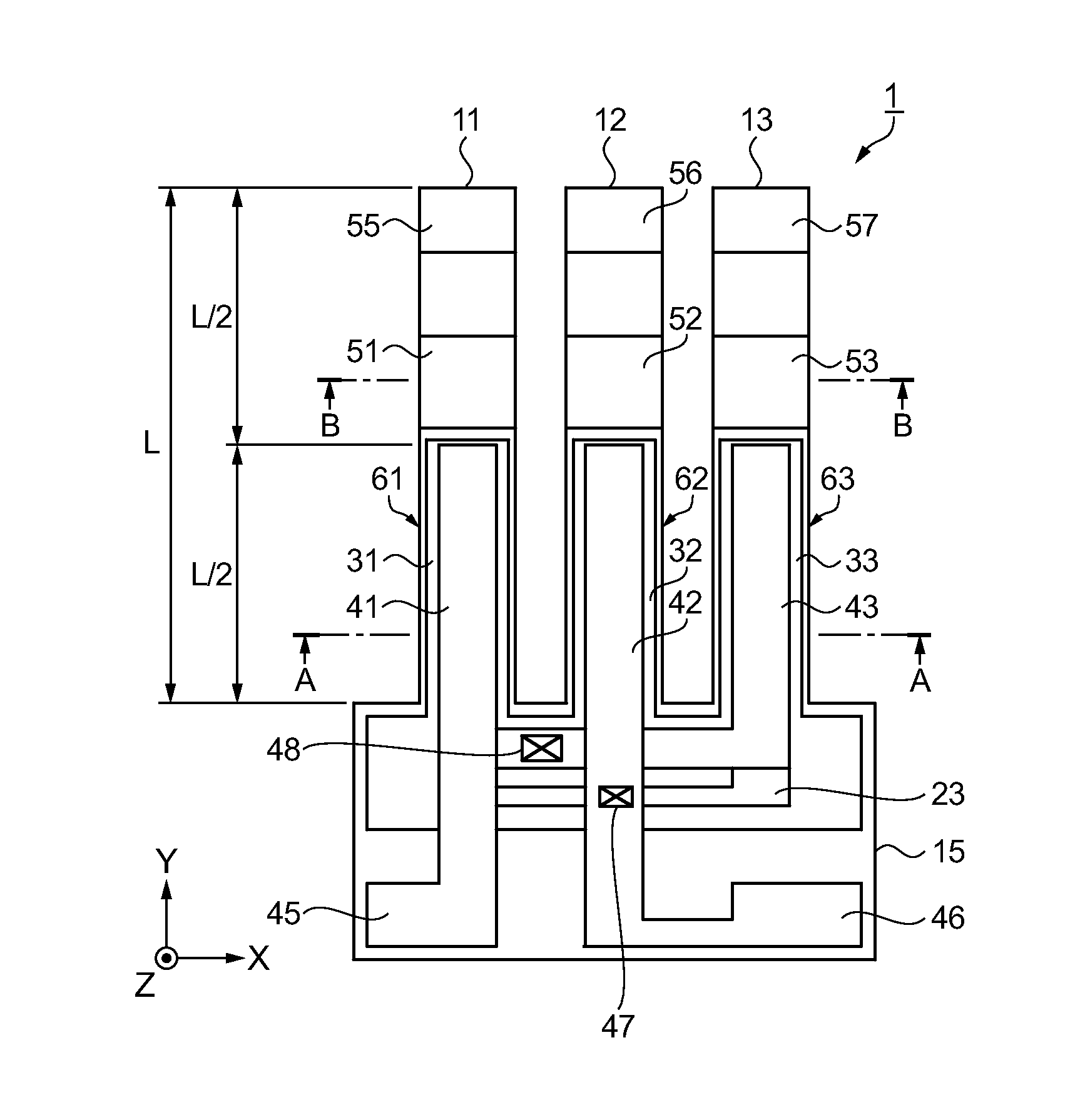 Resonator element having a mass portion