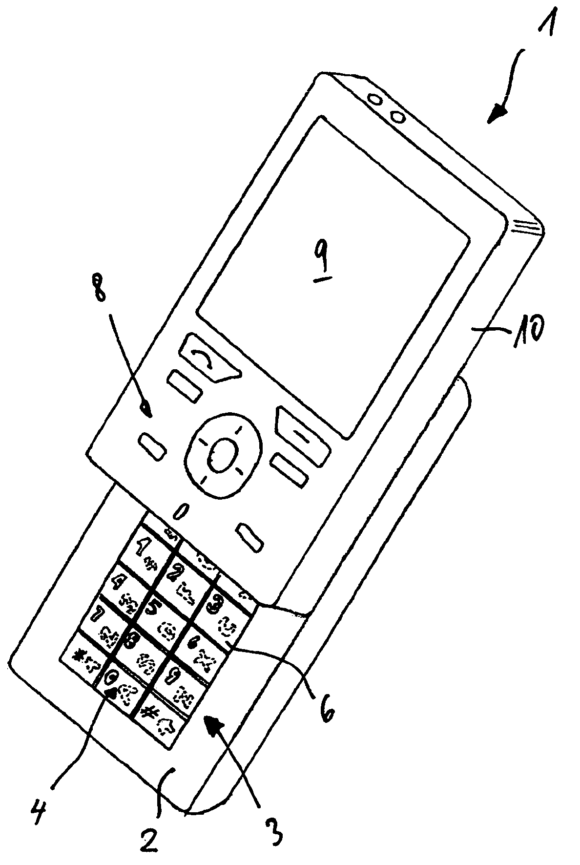 Cell phone with shiftable keypad