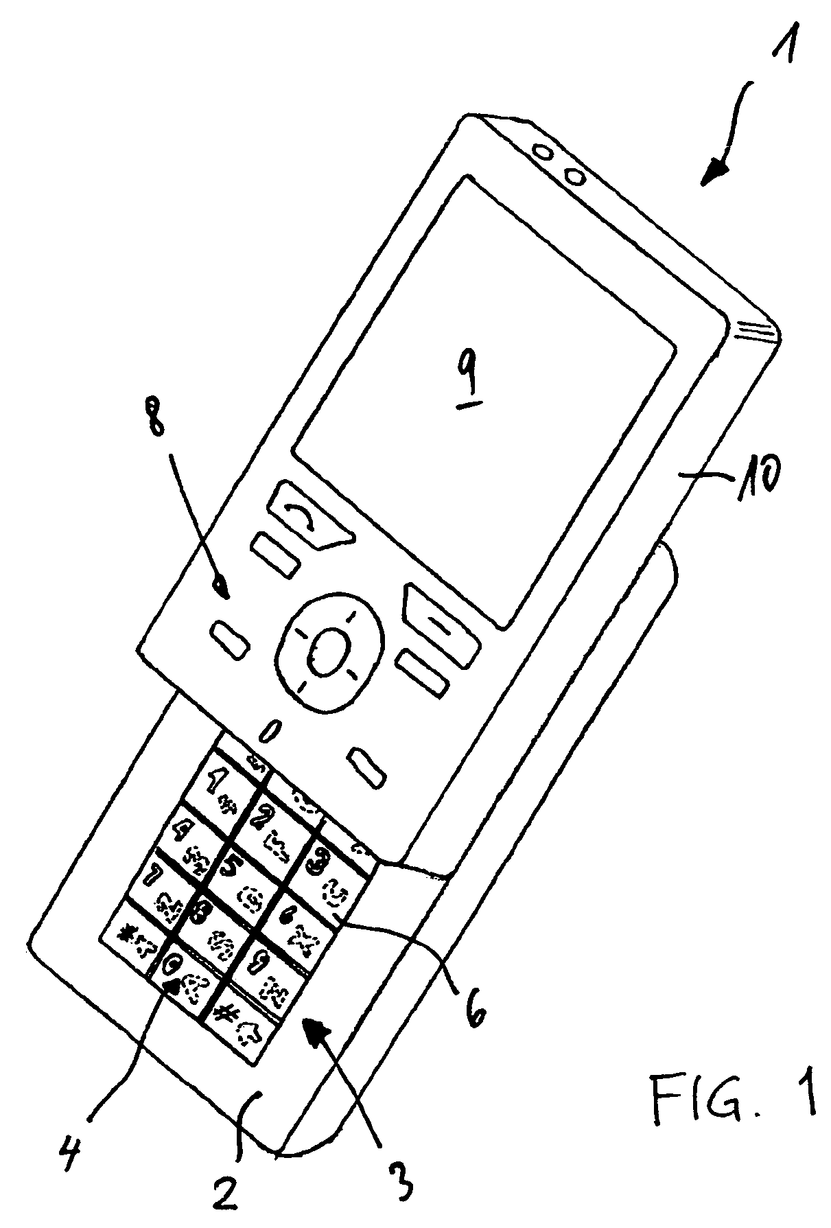 Cell phone with shiftable keypad