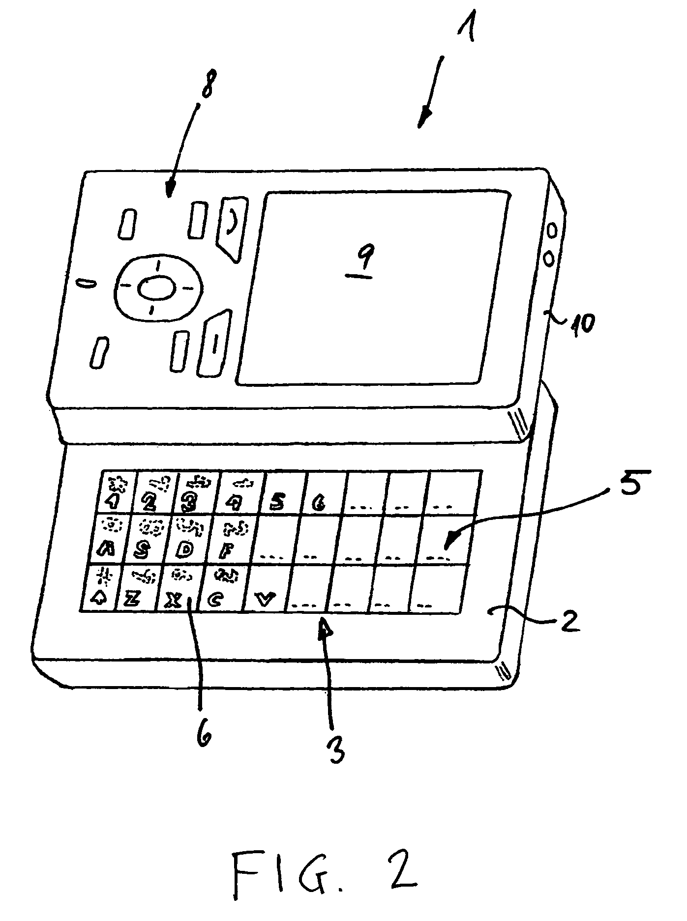 Cell phone with shiftable keypad