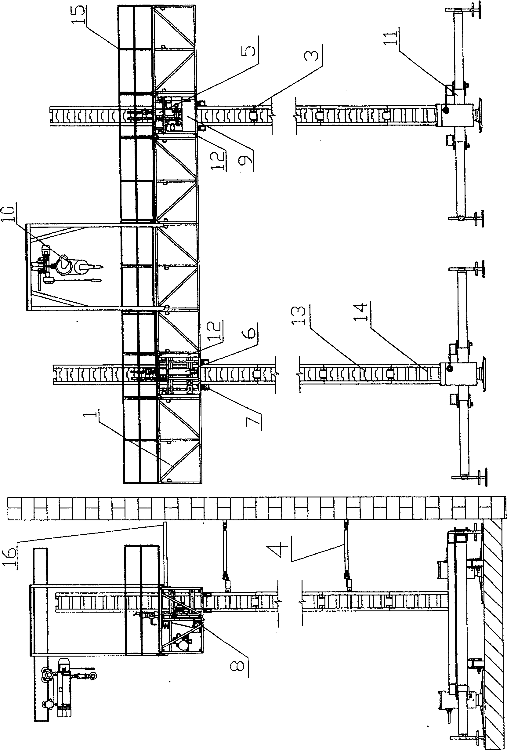 Adhered self-lifting highrise operation platform