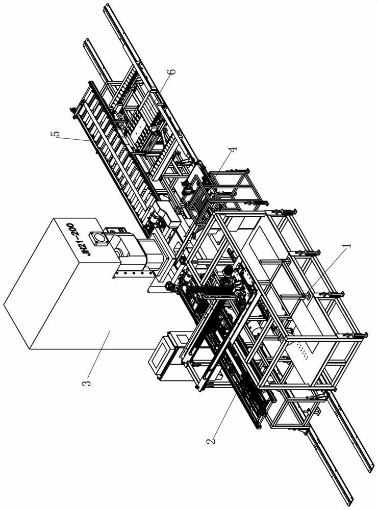 Automatic blanking and punching production line for sheets