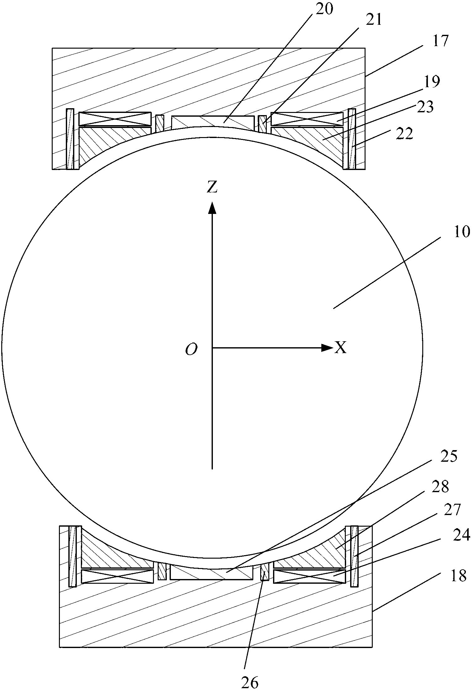 Superconducting magnetic levitation and static suspension mixing suspension supporting arrangement