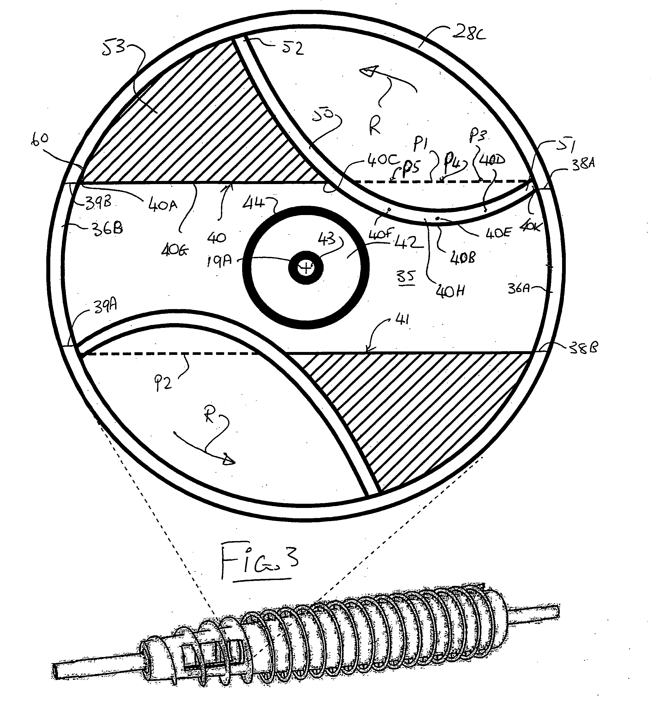 Centrifuge with shaping of feed chamber to reduce wear