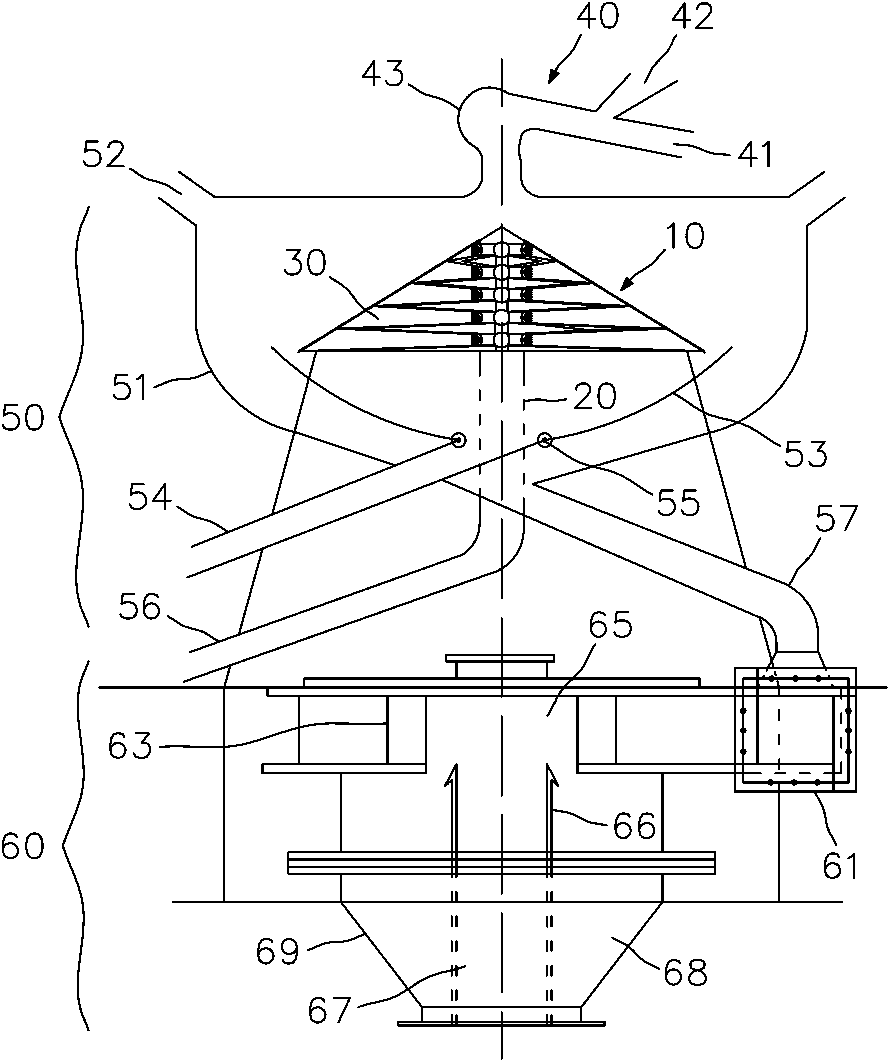 Efficient airflow classification fine-coal remover for power coal before selecting