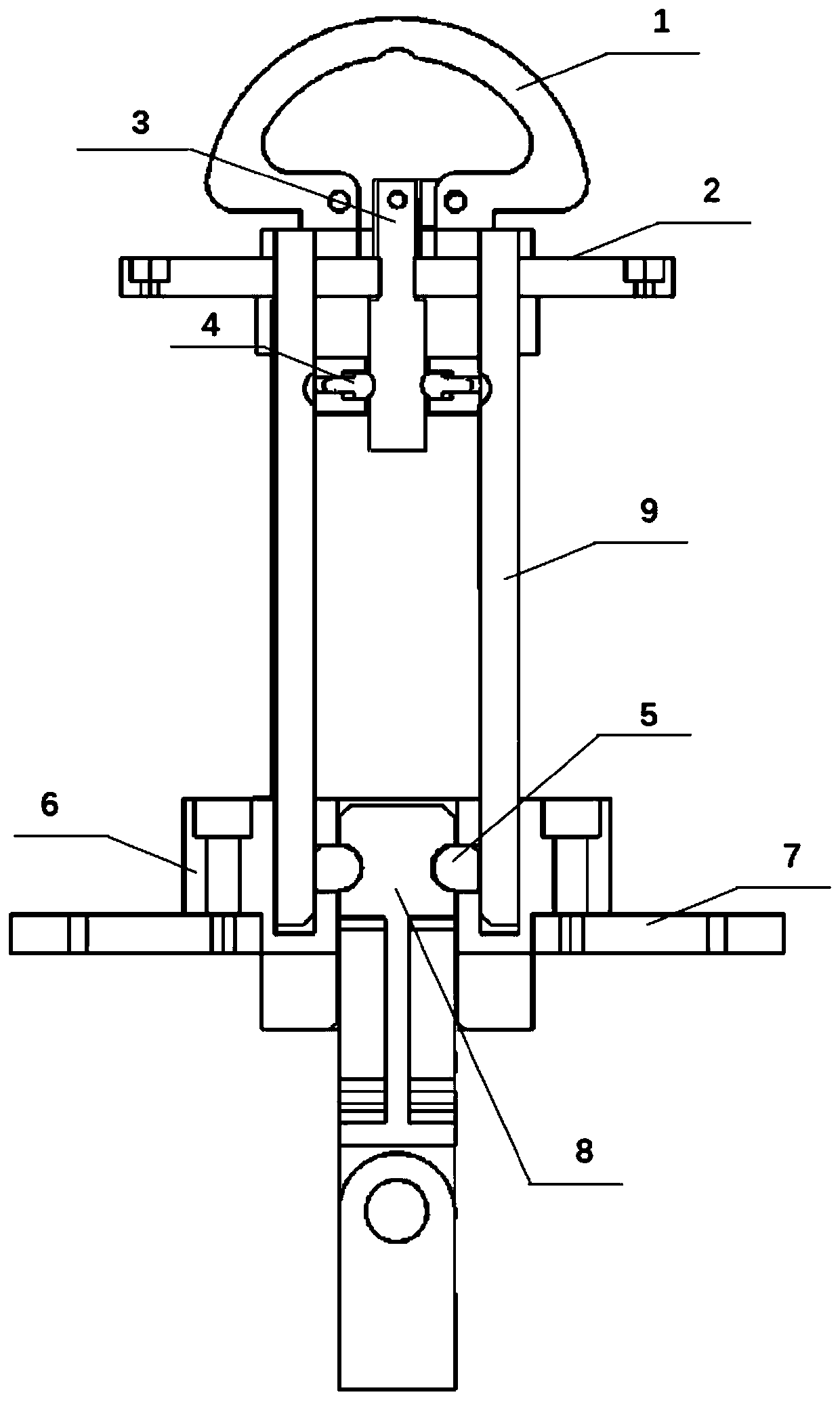 Connecting device of wave glider water surface floating body and umbilical cable