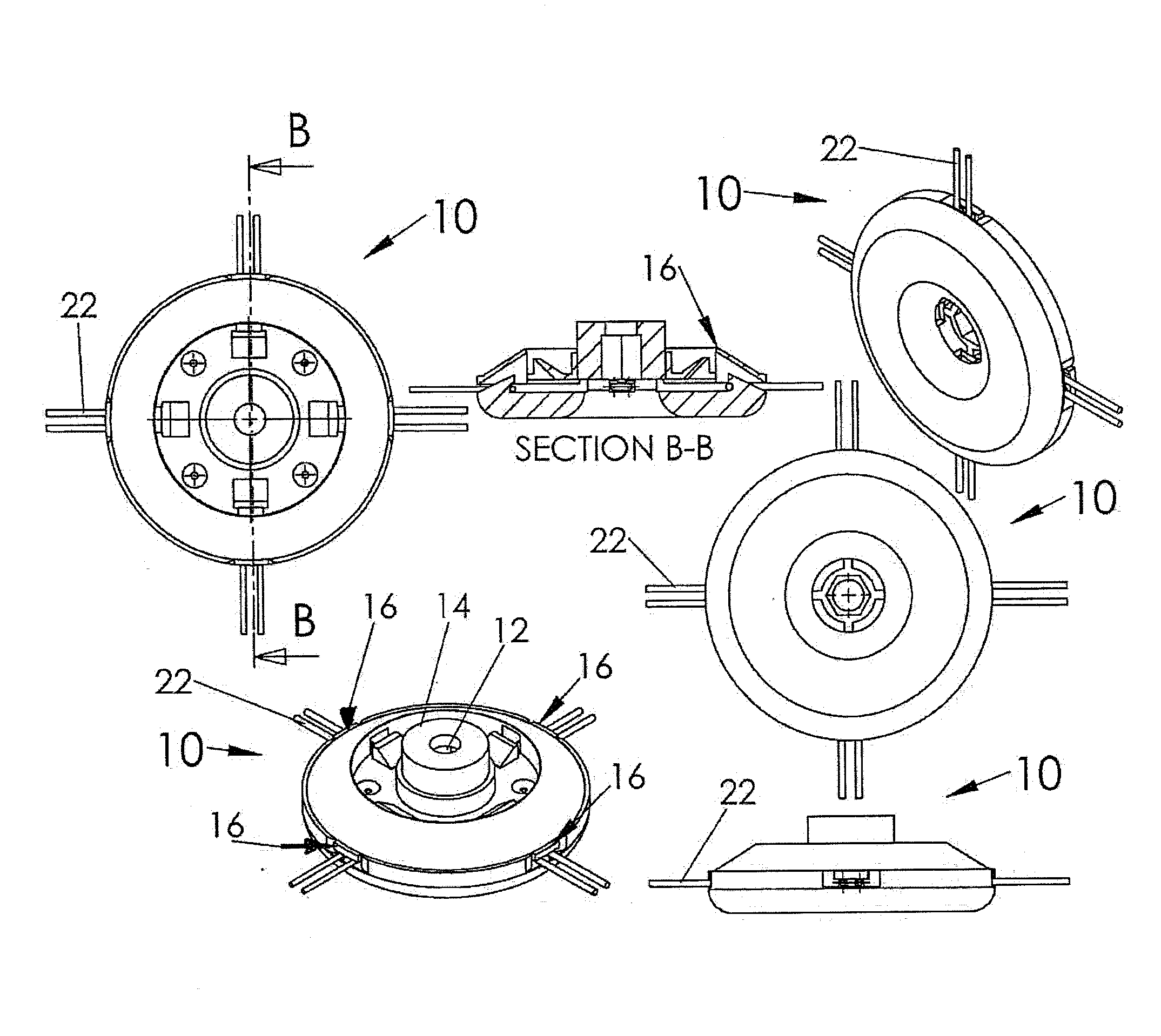 Ramped Connector And Blade For Use With Rotary Head Assembly