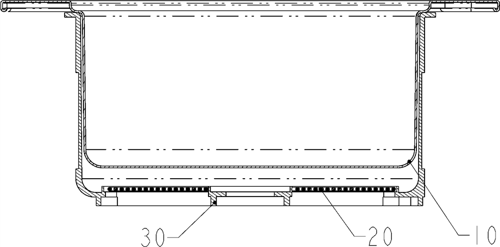 Electromagnetic heating structure for rapid heating and cooling of thin-wall pot body