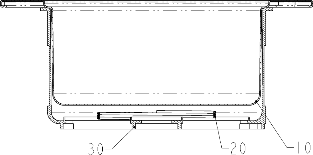 Electromagnetic heating structure for rapid heating and cooling of thin-wall pot body