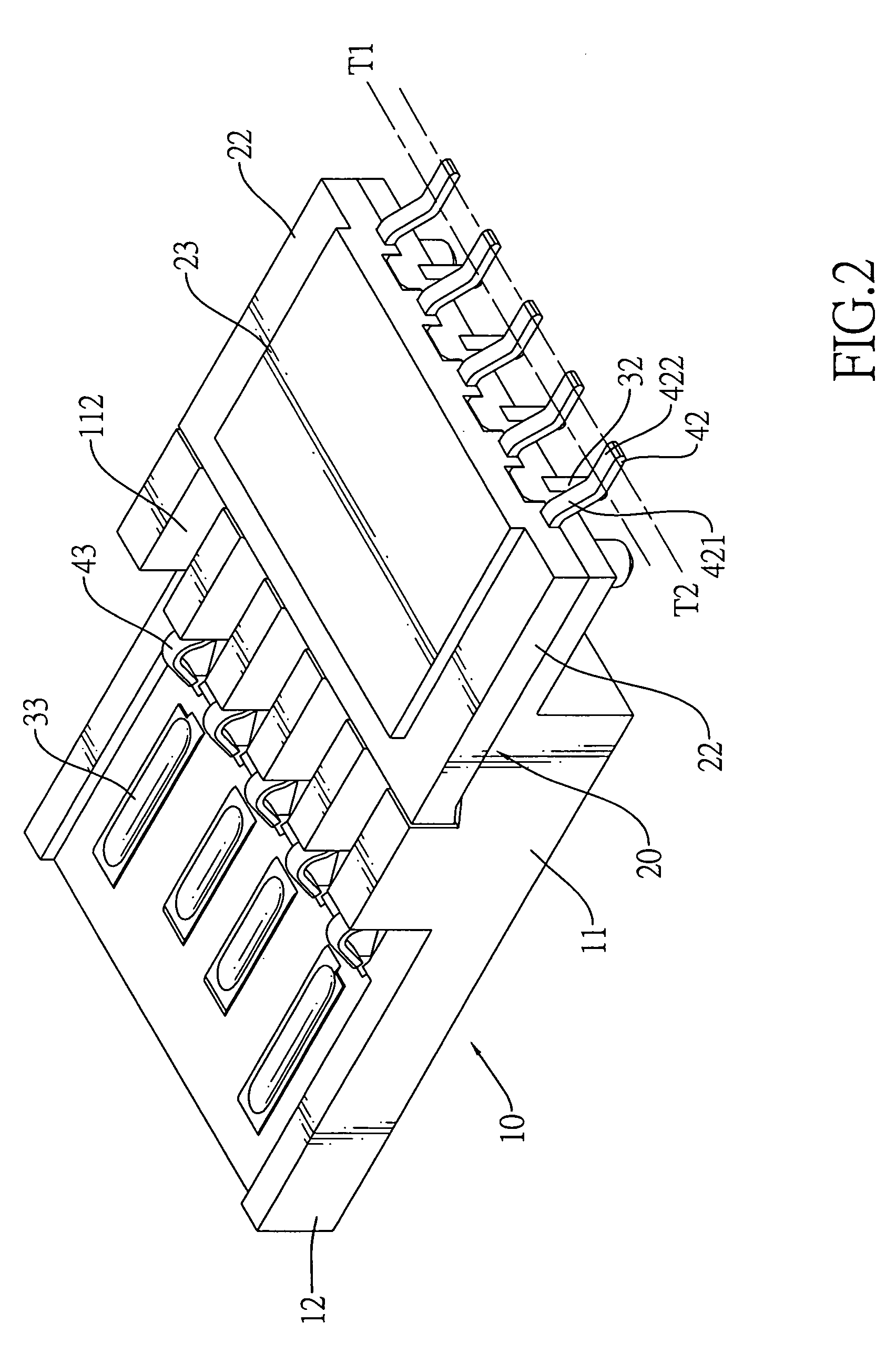 Plug connector with two rows of soldering sections