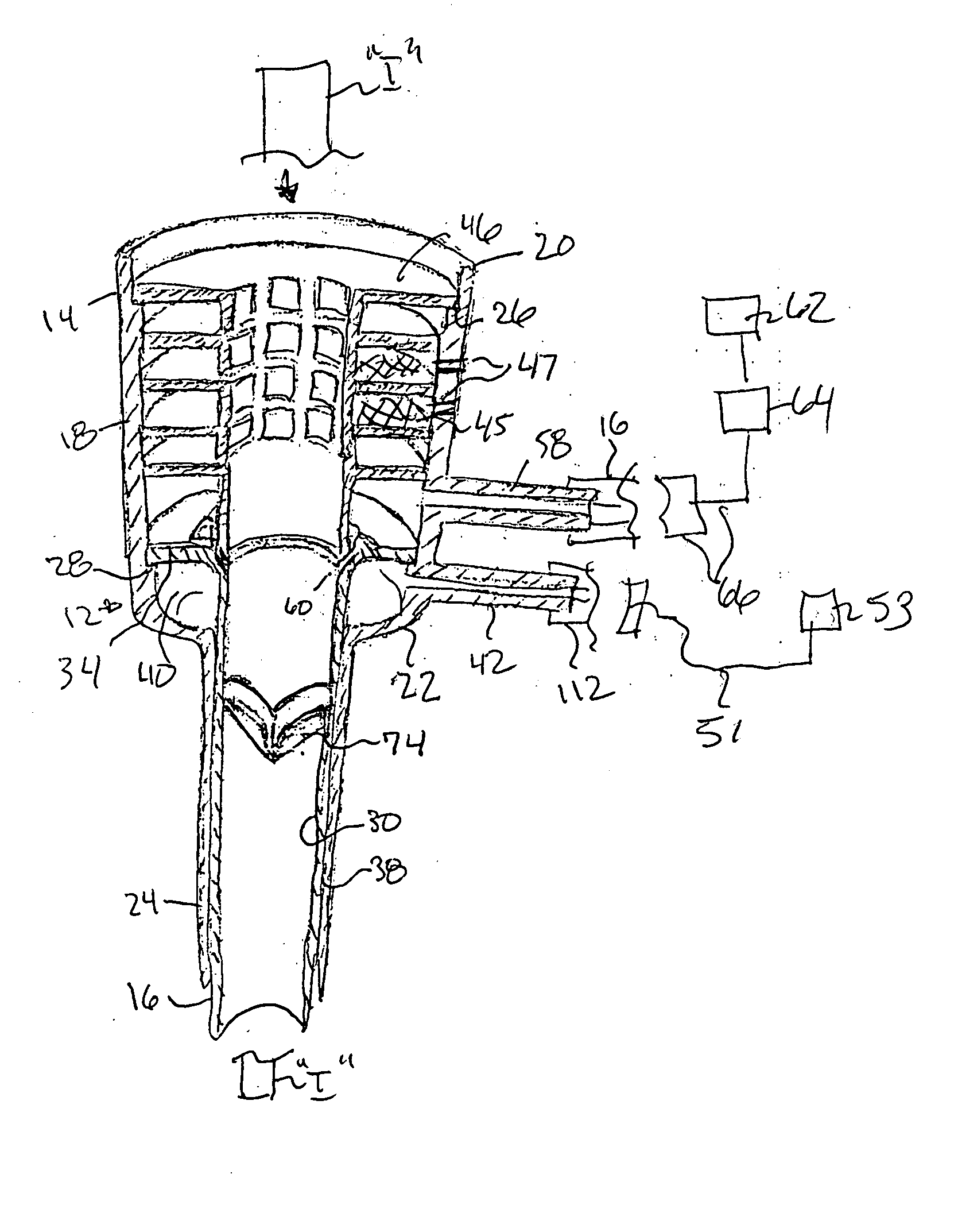 Gas flow trocar arrangement