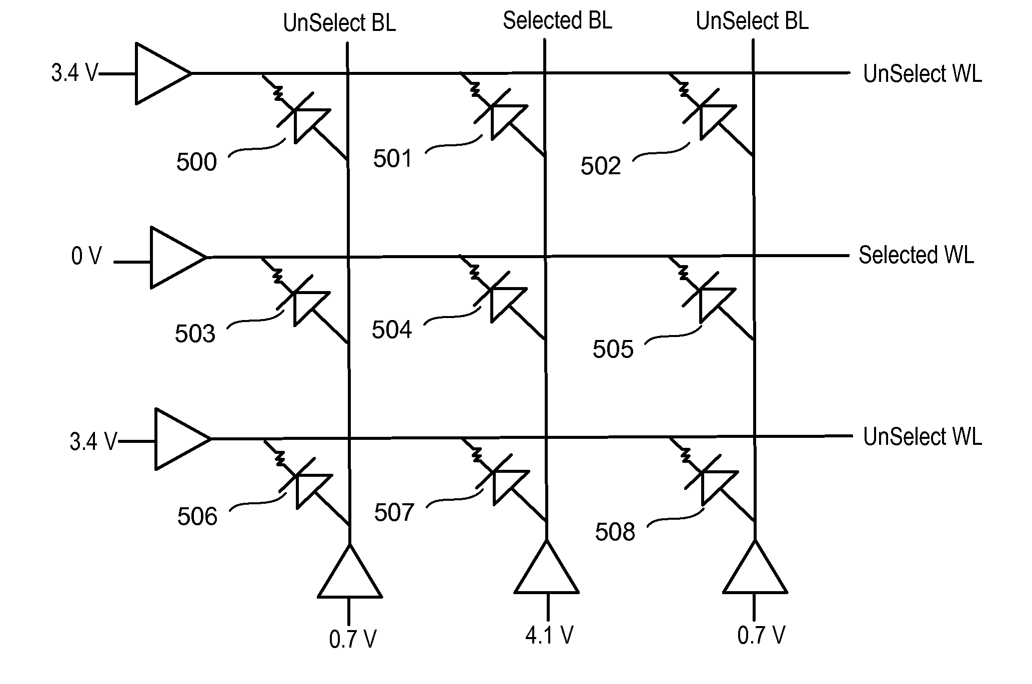 Programming reversible resistance switching elements